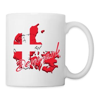 Map with the flag of Denmark, I love Denmark - Mug - white - Right