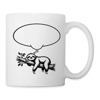 Faultier_chillend_mit_Denkblase - Mug - white - Right