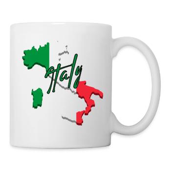 Map with Italy flag, I love Italy - Mug - white - Right