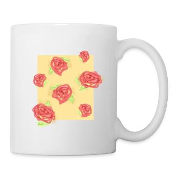 Pastel roses on cream - Mug - white - Right