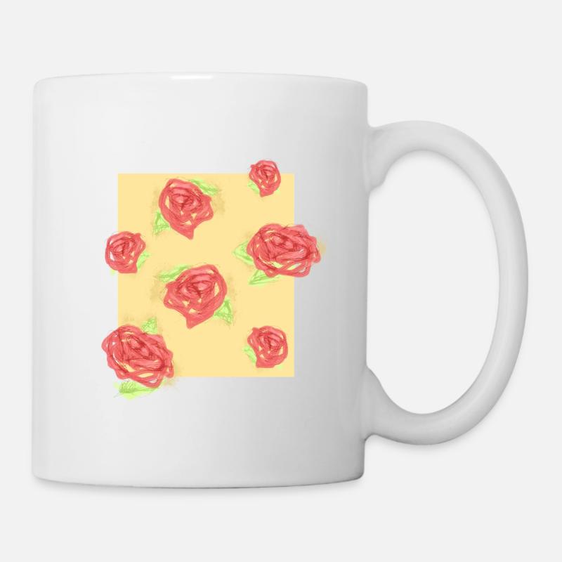 Pastel roses on cream - Mug - white