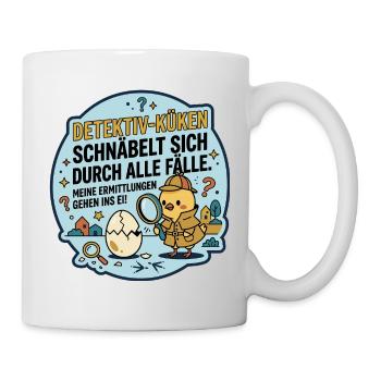 Detektiv Küken Lustiger Spruch - Tasse - Weiß - Rechts