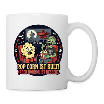 Popcorn Horror Film Lustiger Vergleich - Tasse - Weiß - Rechts