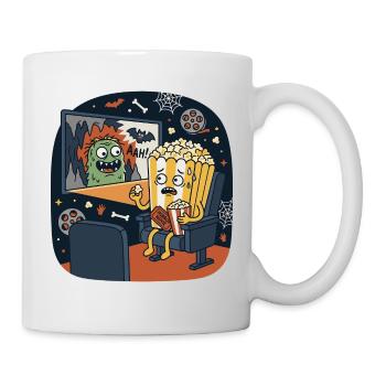Scène cinématographique de monstres d’horreur Popcorn - Mug blanc - blanc - Droite