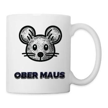 Obermaus – Lustiges Maus Geschenk - Tasse - Weiß - Rechts