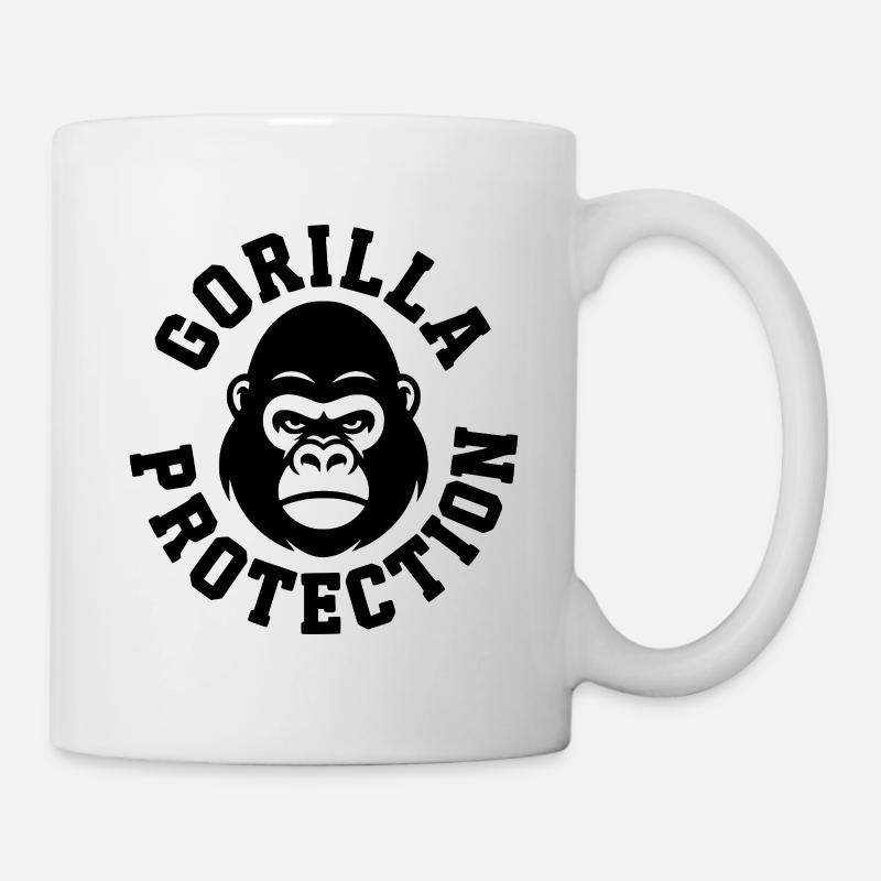 Protection des gorilles : Badge de Gardien Silverback - Mug blanc - blanc