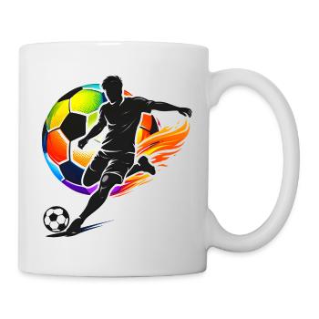 Soccer Shirt Player Silhouette Soccer Ball - Mug - white - Right