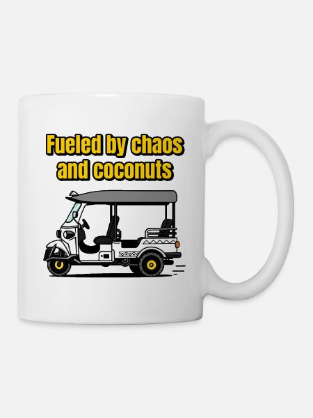 TukTuk Powered by Chaos and Coconuts - Mug - white