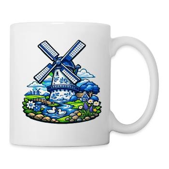 Blue Windmill in Garden - Mug - white - Right