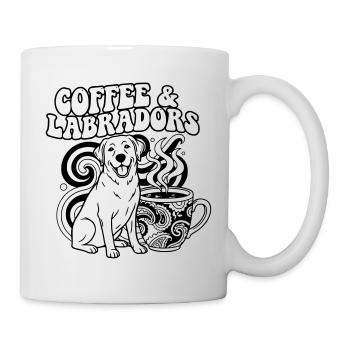Coffee Labradors Hund Outline - Tasse - Weiß - Rechts