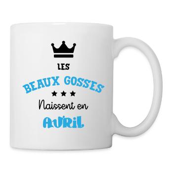 Cadeau naissance bébé garçon Avril Beaux Gosses - Mug blanc - blanc - Droite