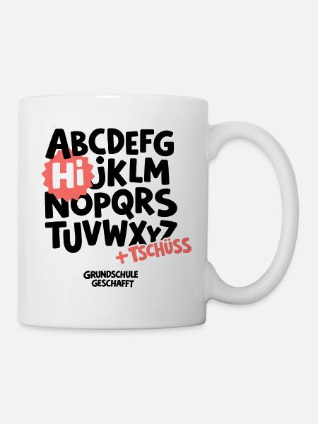 Grundschule Abschluss Shirt ABC - Tasse - Weiß