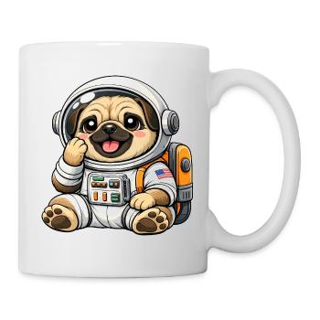 Cute Pug Astronaut Space Explorer Cartoon - Mug - white - Right