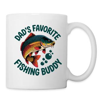 Angeln mit Papa - Tasse - Weiß - Rechts