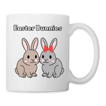 Osterhasen Süßes Hasen-Paar-Shirt - Tasse - Weiß - Rechts