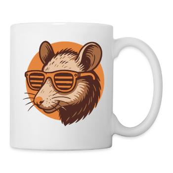 Rat avec des lunettes de soleil - Mug blanc - blanc - Droite