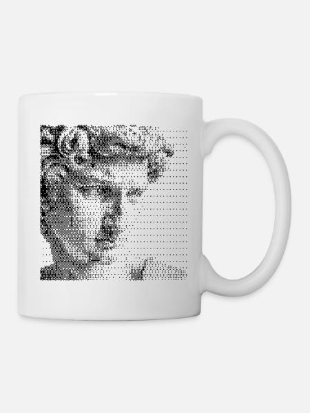 David Michelangelo Gesichts-Halbtonporträt - Tasse - Weiß