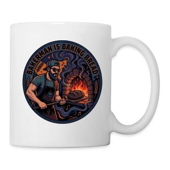 Master baker at the oven - Mug - white - Right