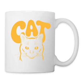Yellow cat logo for dark backgrounds - Mug - white - Right