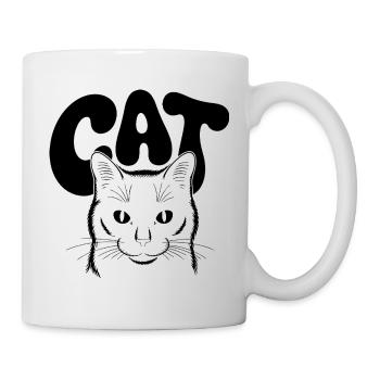 Logo du chat pour les arrière-plans clairs - Mug blanc - blanc - Droite