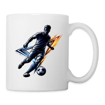 Fußball Spieler Silhouette Sport Design Dynamisch - Tasse - Weiß - Rechts