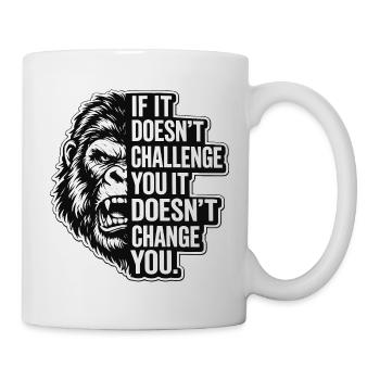Gorilla Zorniger Affe Fitness Life Challenge  - Tasse - Weiß - Rechts