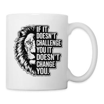 Leo Angry Lion Fitness Life Challenge - Mug - white - Right