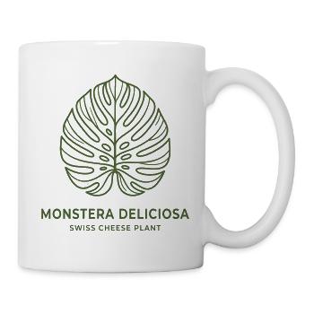 Monstera Deliciosa - Minimalist Swiss Cheese Plant - Mug - white - Right