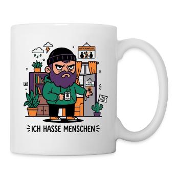 Keine Menschen Humor Introvertiert - Tasse - Weiß - Rechts