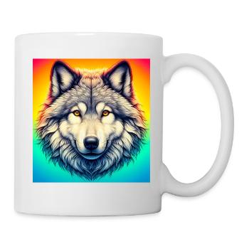 Wolf - Tasse - Weiß - Rechts
