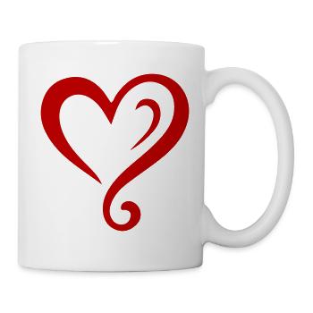 Herz Symbol - Tasse - Weiß - Rechts