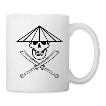 Asian Jolly Roger avec chapeau conique - Mug blanc - blanc - Droite