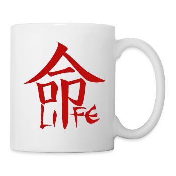 Red Japanese Kanji for the word life - Mug - white - Right