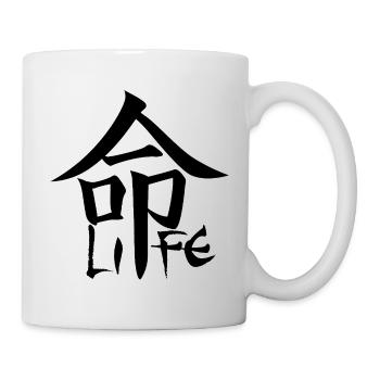 Black Japanese kanji for the word life - Mug - white - Right