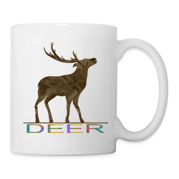 Hirsch - Tasse - Weiß - Rechts