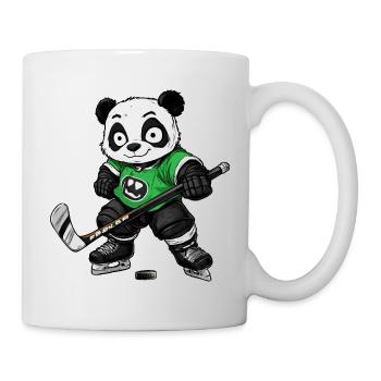 Eishockeyspieler Panda - Tasse - Weiß - Rechts