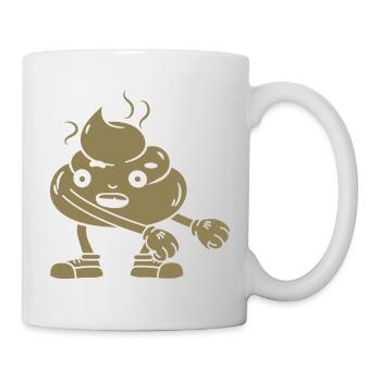 Funny poop pile dancing - Mug - white - Right