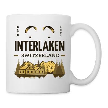Interlaken Switzerland – Paragliding & Alps - Mug - white - Right