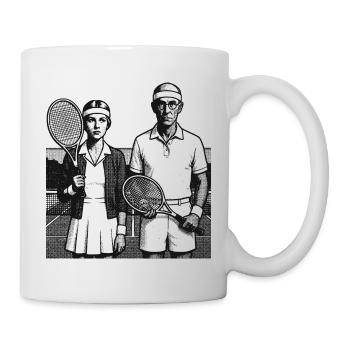 Art du tennis, tennis américain, chemise, sweat à capuche, sac - Mug blanc - blanc - Droite