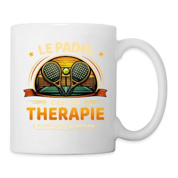 Le padel c’est ma thérapie humour sport - Mug blanc - blanc - Droite