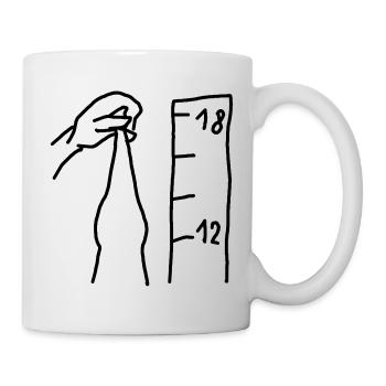 Witziger Pimmel Humor Schniedelwutz XXL Lustig - Tasse - Weiß - Rechts