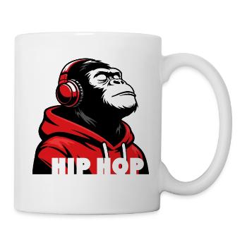 Hip-Hop-Gorilla-Porträt - Tasse - Weiß - Rechts