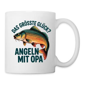 Angeln mit Opa – Größtes Glück - Tasse - Weiß - Rechts