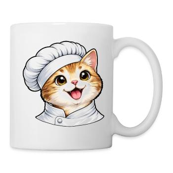 Motif de dessin animé Chat Chef mignon - Mug blanc - blanc - Droite
