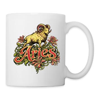 Aries Ram Floral Crest - Mug - white - Right