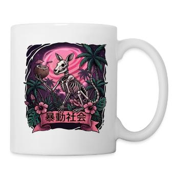 Skeletal Kangaroo in Neon Jungle - Mug - white - Right