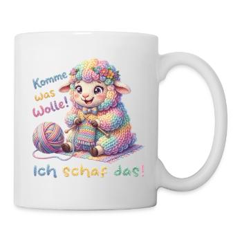 Komme was wolle ich schaf das  - Tasse - Weiß - Rechts