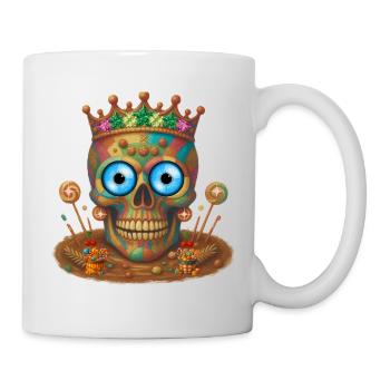 Candy skull t-shirt design. - Mug - white - Right