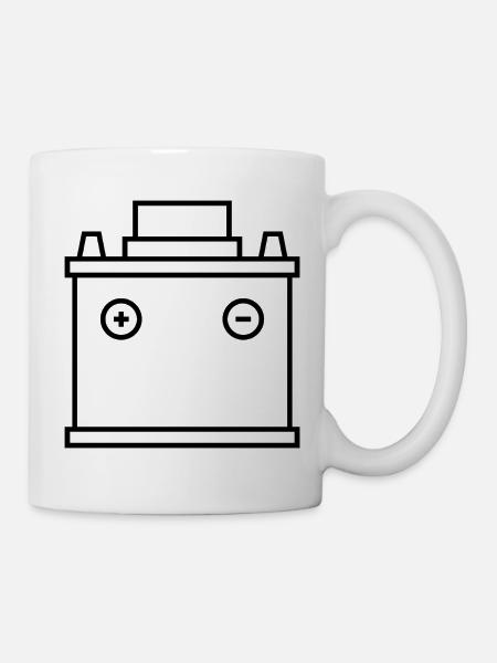 Autobatterie - Tasse - Weiß