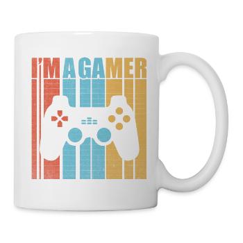Je suis un gamer gamer, un nerd de Zocker et une manette de jeu - Mug blanc - blanc - Droite